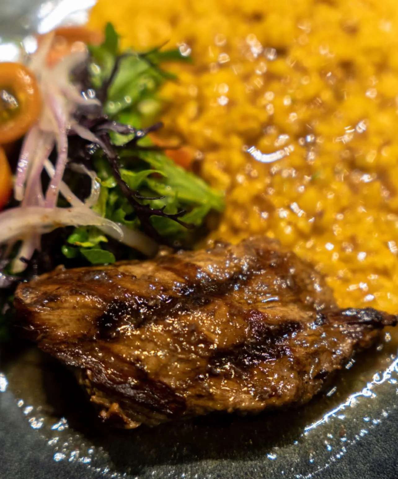 Mote al ají con medallón de filete — especialidad de la casa